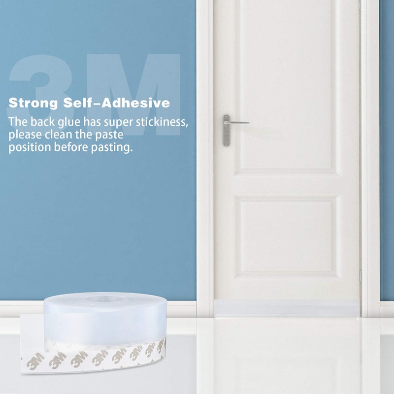 MIKOSI 26 Feet Silicone Seal Strip, Transparent, 35MM - Door & Window Seal, Draft Stopper Adhesive Tape for Doors, Windows & Shower Glass Gaps - Image 5