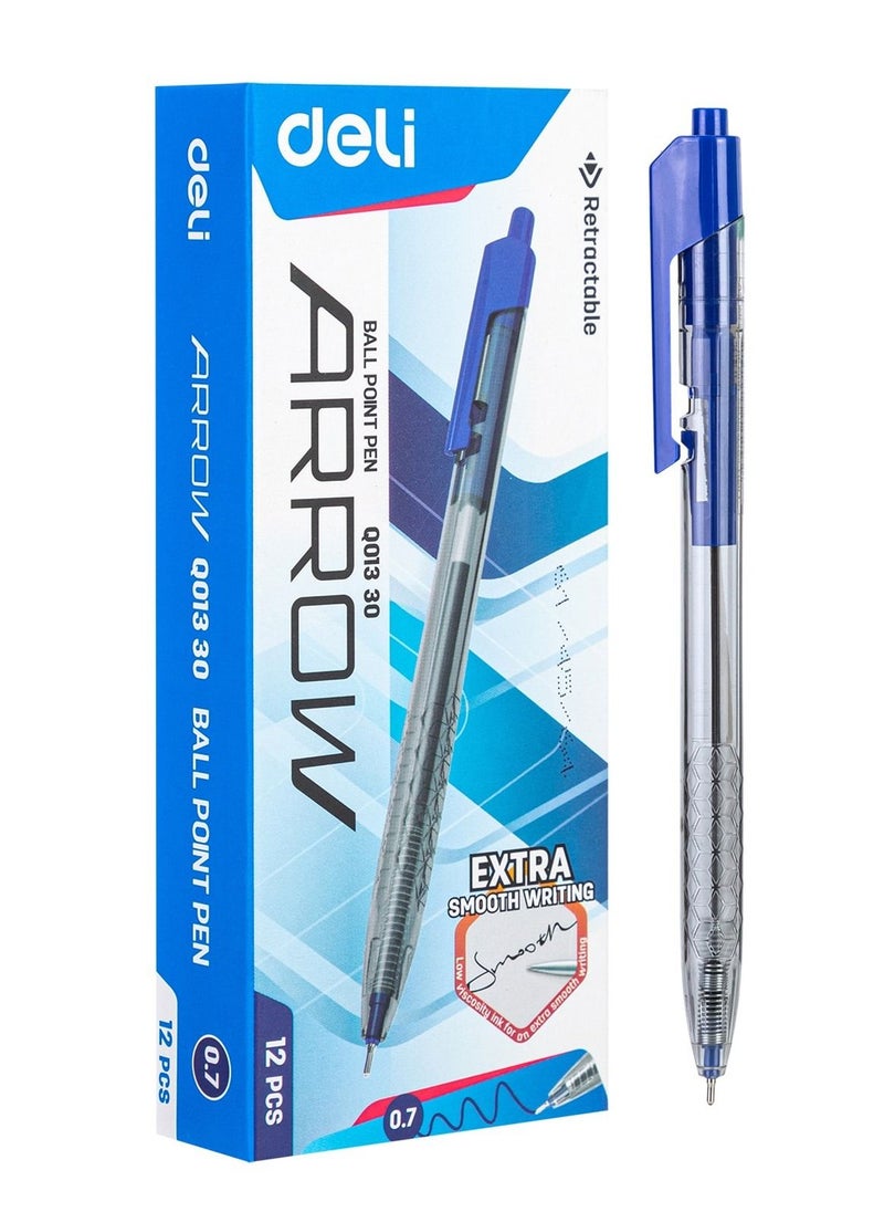 Deli 24-Piece Arrow Retractable Ballpoint Pen Set 0.7mm Tip Blue Ink  - Image 2