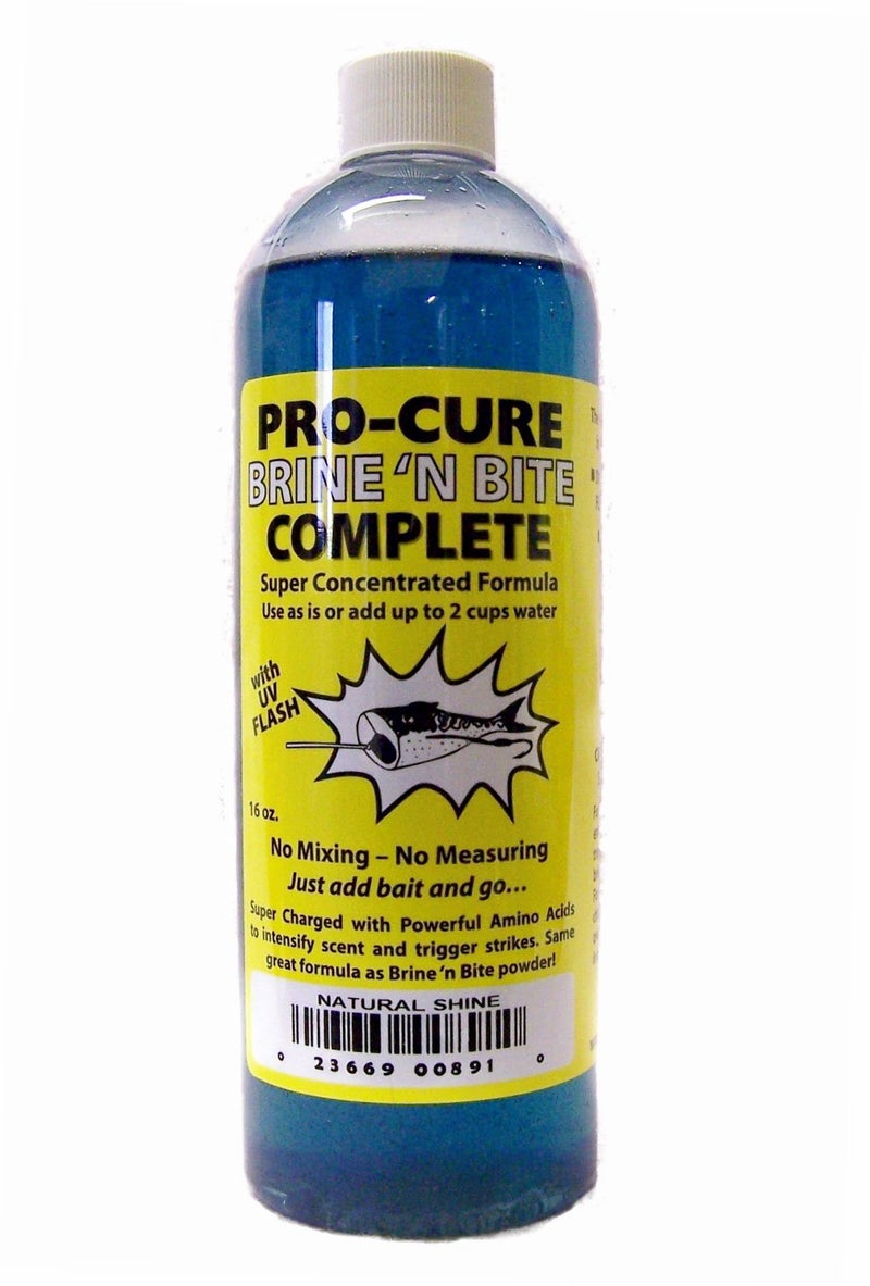 PROcure Pro-Cure Brine 'N Bite Complete Bait Brine, 16-Ounce, Natural Shine - Image 1