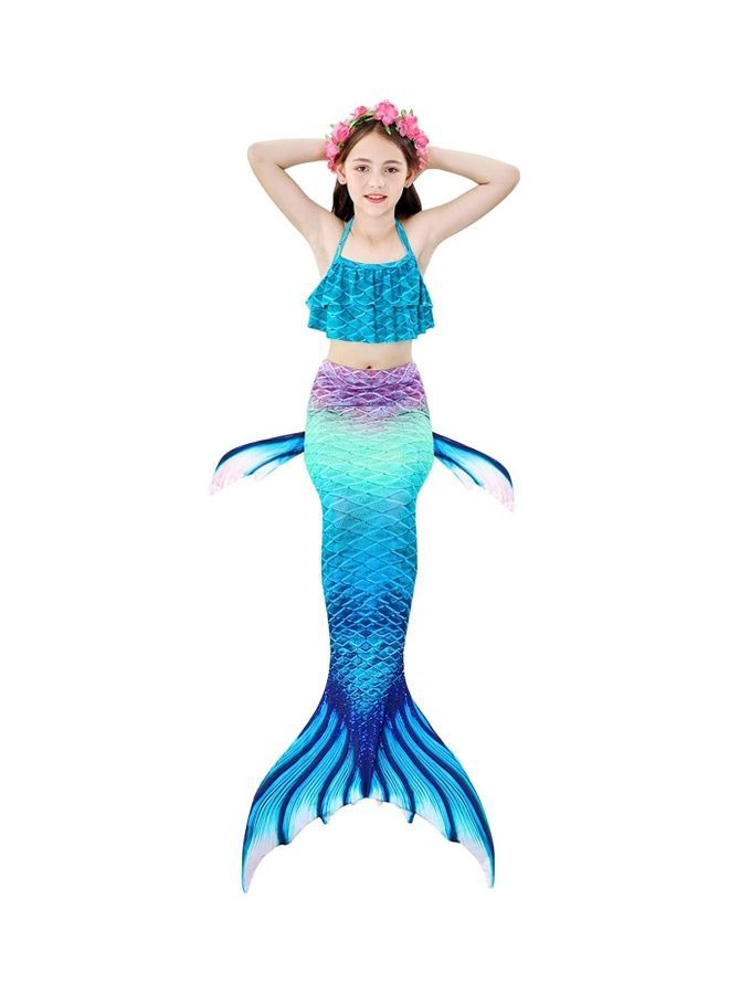 NIBEMINENT 3-Piece Mermaid Cosplay Costume Set 140cm - Image 2