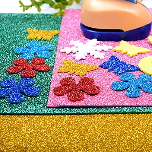 OLIREXD 20 Sheets of Self-Adhesive Sparkle Shinny Craft Sheets Rainbow Sparkly Glitter Cardstock Paper in A4 Size for DIY Craft Projects Card Making Party Decoration(Green) - Image 4
