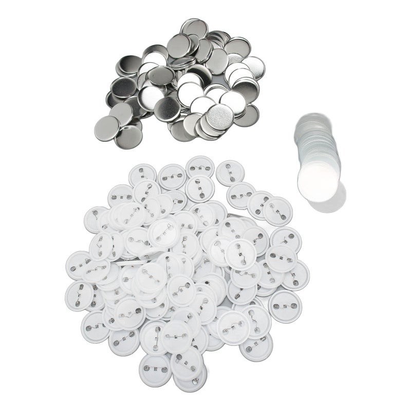 Pin Back Button Parts: 44mm (1.73in) Durable Tinplate & Plastic Material - 100 Set Sturdy Back Pin Button Making Supplies for Diy Crafts, Custom Badges & Personalized Gifts - Image 3