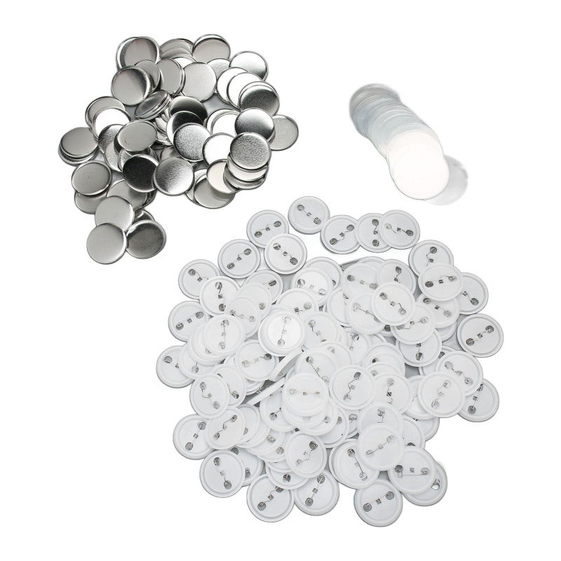 Pin Back Button Parts: 44mm (1.73in) Durable Tinplate & Plastic Material - 100 Set Sturdy Back Pin Button Making Supplies for Diy Crafts, Custom Badges & Personalized Gifts - Image 2