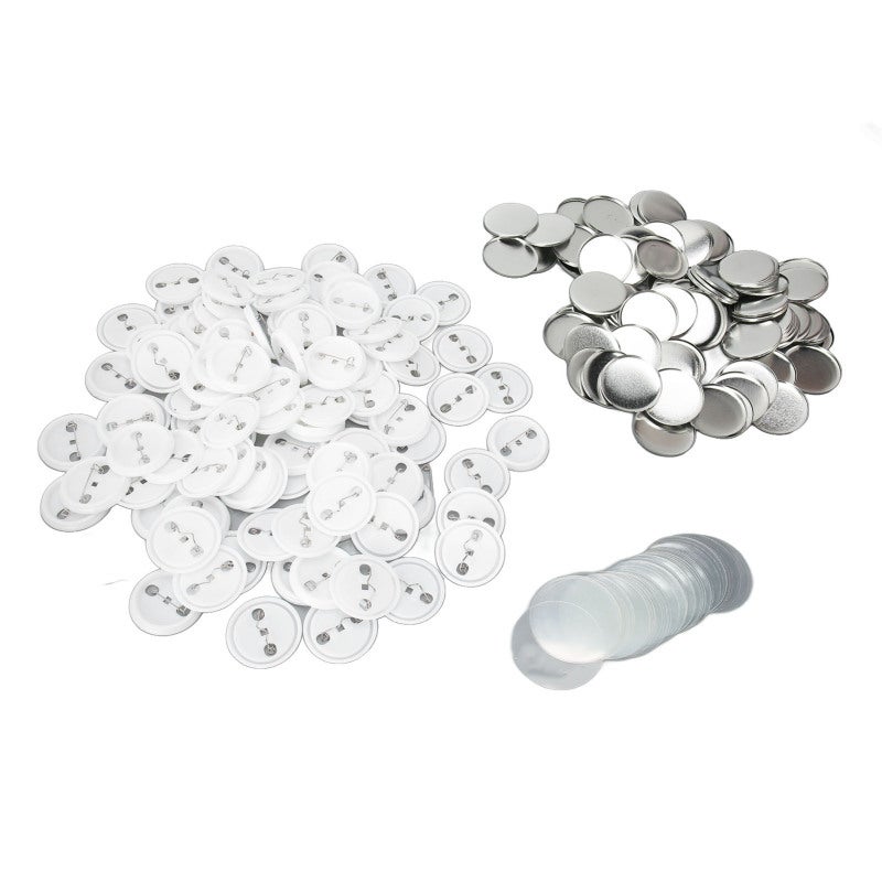 Pin Back Button Parts: 44mm (1.73in) Durable Tinplate & Plastic Material - 100 Set Sturdy Back Pin Button Making Supplies for Diy Crafts, Custom Badges & Personalized Gifts - Image 4