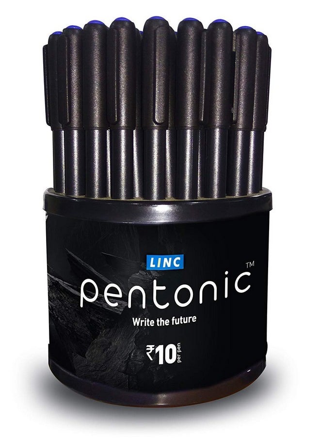 Pentonic 0.7Mm Ball Point Pen Tumbler Pack | Black Body | Black Ink | Pack Of 50 Pens  - Image 1