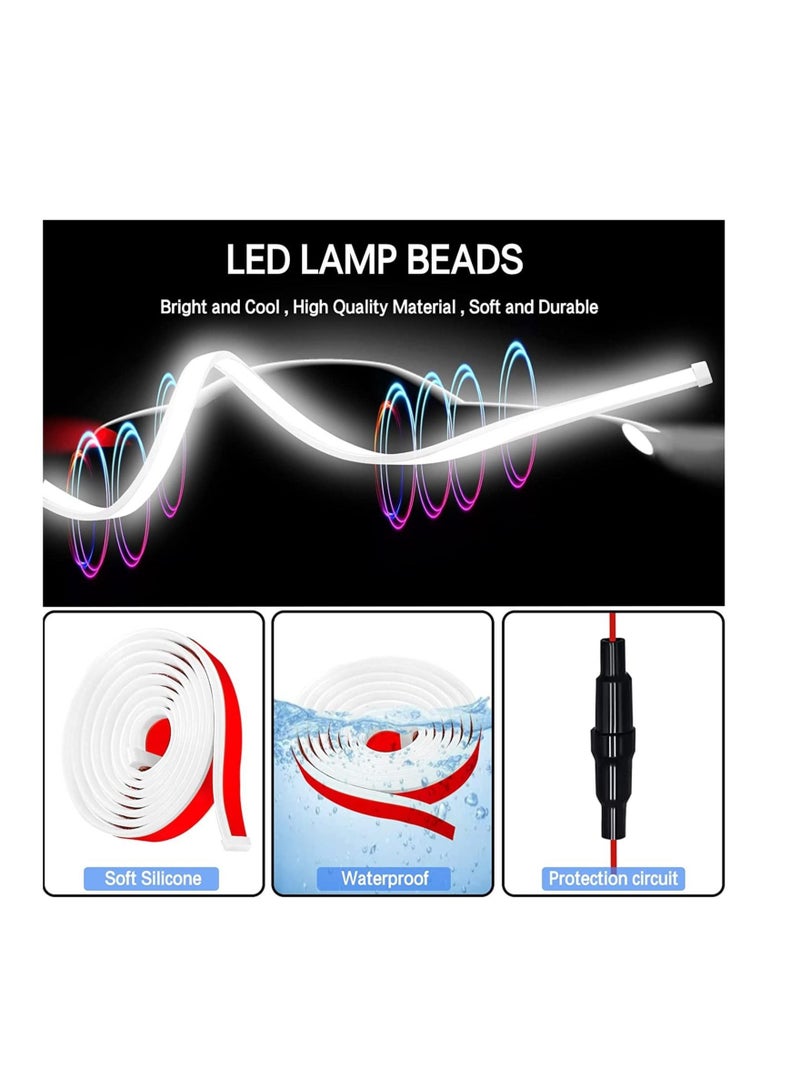 MUNTAQI 71-inch Car Hood Light Strip, Dynamic Car LED Strip Light, Exterior Flexible Daytime Running Light Strip For Car, Truck, SUV (White Light) - Image 4