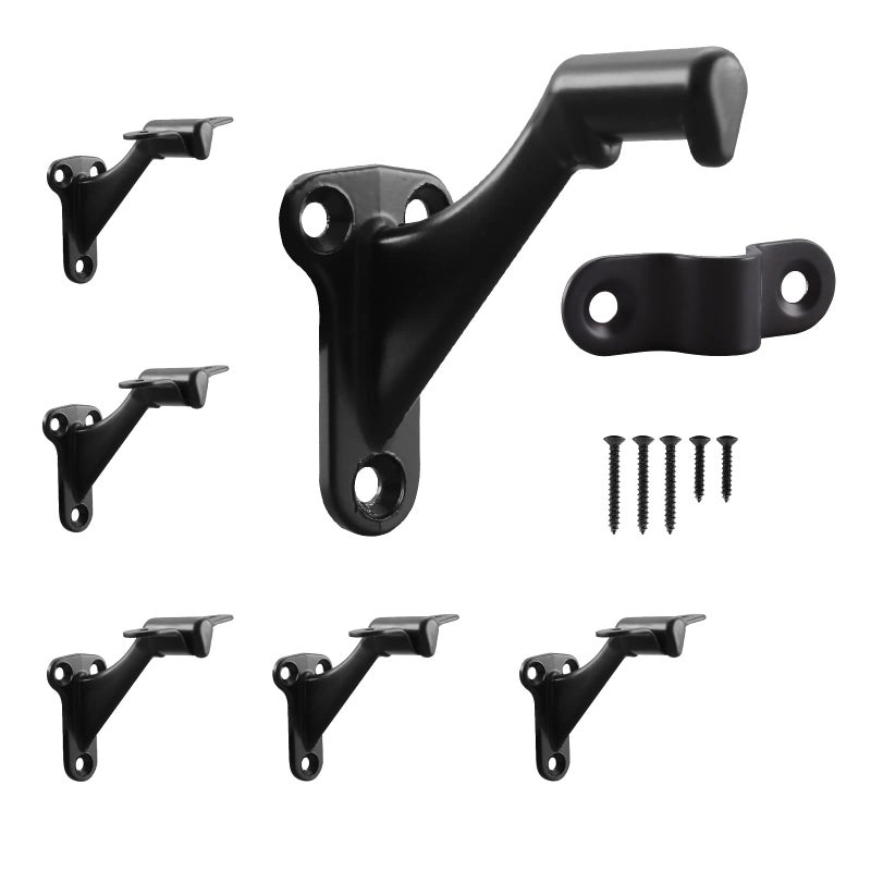 Home Master Hardware Handrail Stair Brackets 3"" Oil Rubbed Bronze Finish, 6 Pack Heavy Duty Support Hardware For Stairways With Screws, Staircase Hand Rail Bracket For Home Or Office, Home Master Hardware - Image 1