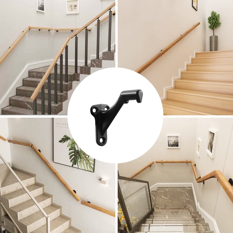 Home Master Hardware Handrail Stair Brackets 3"" Oil Rubbed Bronze Finish, 6 Pack Heavy Duty Support Hardware For Stairways With Screws, Staircase Hand Rail Bracket For Home Or Office, Home Master Hardware - Image 4