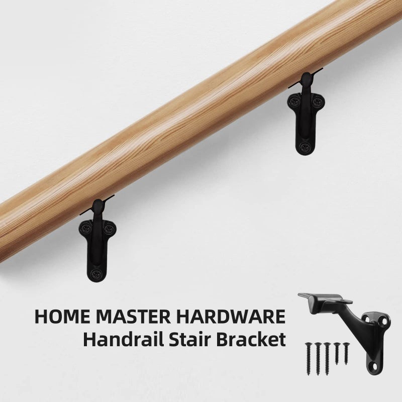 Home Master Hardware Handrail Stair Brackets 3"" Oil Rubbed Bronze Finish, 6 Pack Heavy Duty Support Hardware For Stairways With Screws, Staircase Hand Rail Bracket For Home Or Office, Home Master Hardware - Image 2