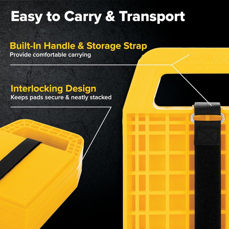 Camco RV Stabilizing Jack Pads, Helps Prevent Jacks From Sinking, 6.5 Inch x 9 Inch Pad - 4 pack (44595), Yellow - Image 5