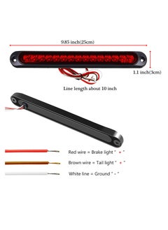 KASTWAVE 15 LED Trailer Brake Tail Light, LED Bar Stop Turn Tail Lights Waterproof Assembly Brake Strip Red Light for Marine Boats Golf Cart Offroad Truck RV UTV ATV  - Image 4