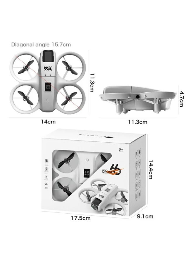 Generic V66 HD Dual Camera RC Drone Optical Flow Obstacle Avoidance Quadcopter with 2 Battery - Grey  - Image 3