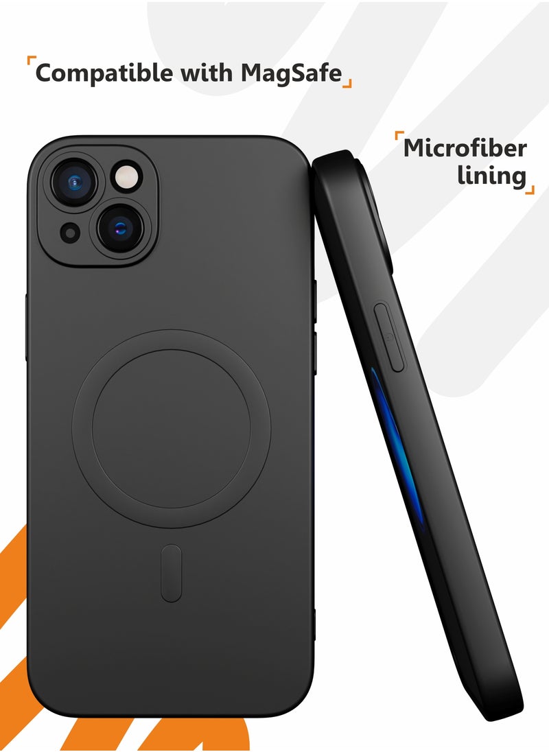 MOBILIUS - for iPhone 14 Plus Case, Soft Anti-Scratch Microfiber Lining, Compatible with MagSafe, Shockproof Phone Case for iPhone 14 Plus 6.7 inch, Black - Image 1
