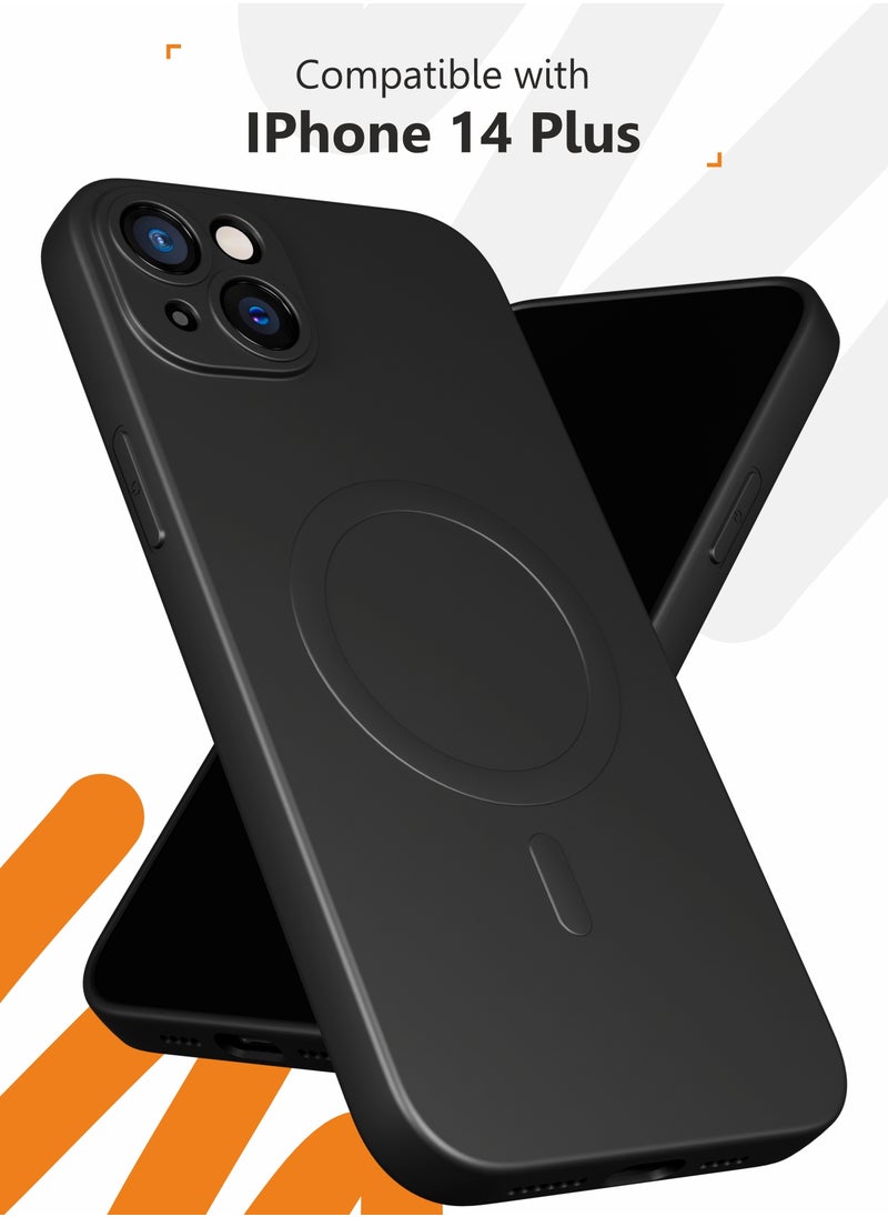 MOBILIUS - for iPhone 14 Plus Case, Soft Anti-Scratch Microfiber Lining, Compatible with MagSafe, Shockproof Phone Case for iPhone 14 Plus 6.7 inch, Black - Image 1