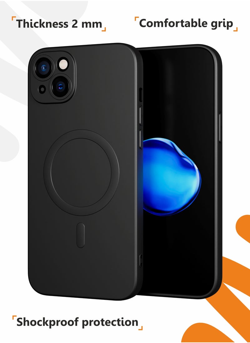 MOBILIUS - for iPhone 14 Plus Case, Soft Anti-Scratch Microfiber Lining, Compatible with MagSafe, Shockproof Phone Case for iPhone 14 Plus 6.7 inch, Black - Image 1