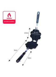 Generic Commercial Household 12-hole 16-hole Cake Mold Non-stick Double-sided Frying Pan Baking Tool Egg Baking Tray Wholesale-Specifications:Four Heart-shaped Waffle Baking Pan-Size:Black  - Image 1