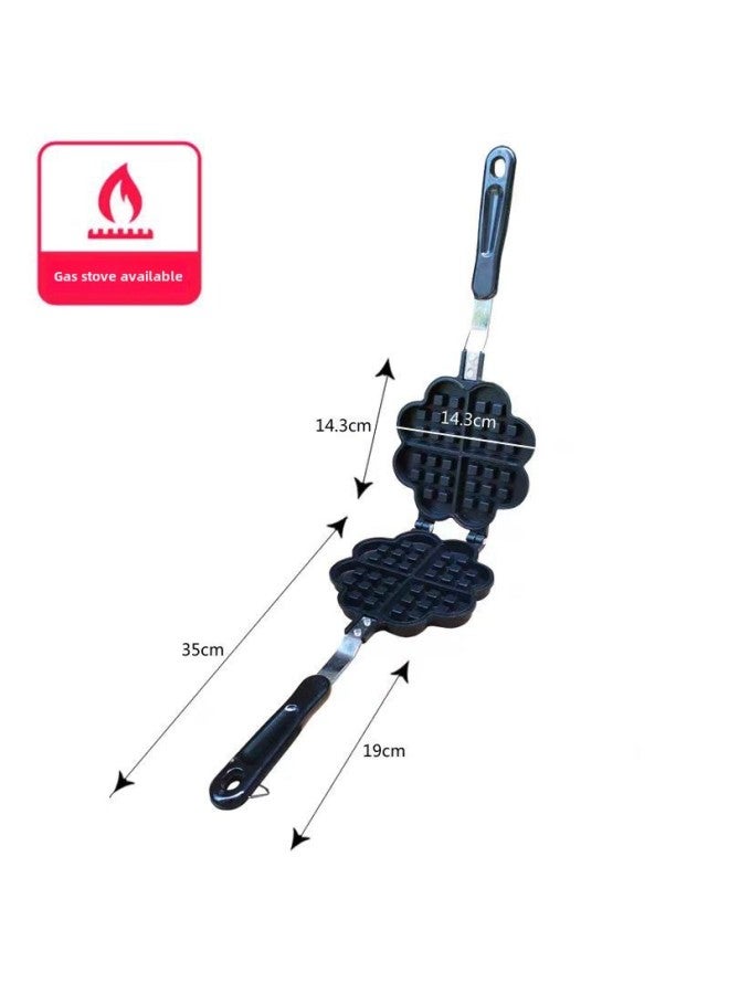 Commercial Household 12-hole 16-hole Cake Mold Non-stick Double-sided Frying Pan Baking Tool Egg Baking Tray Wholesale-Specifications:Four Heart-shaped Waffle Baking Pan-Size:Black