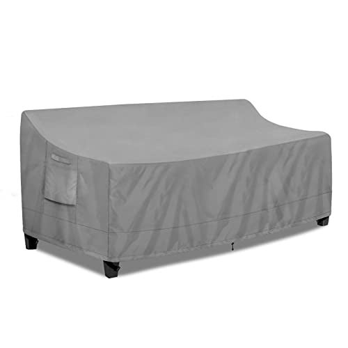 PureFit PureFit Outdoor Couch Cover Waterproof Patio Sofa Furniture Covers 3Seater Outdoor Cover with Air Vent and Handles 78W x 35D x 35H Inches Gray 