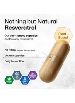 BIO KRAUTER BIO KRAUTER Resveratrol Capsules - Natural Antioxidant Resveratrol Supplement - Resveratrol Powder 600 mg - 98% Pure Trans Resveratrol - 100 Vegan Caps  - Image 4