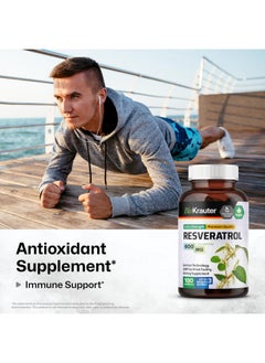 BIO KRAUTER BIO KRAUTER Resveratrol Capsules - Natural Antioxidant Resveratrol Supplement - Resveratrol Powder 600 mg - 98% Pure Trans Resveratrol - 100 Vegan Caps  - Image 2