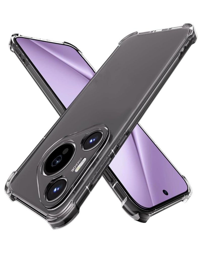 جراب متوافق مع هاتف Huawei Pura P70، غطاء سيليكون شفاف TPU Gorilla Anti-Smash Protector بزوايا كاميرا مقاومة للصدمات - شفاف - Image 1