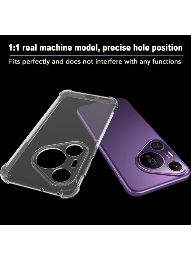 جراب متوافق مع هاتف Huawei Pura P70، غطاء سيليكون شفاف TPU Gorilla Anti-Smash Protector بزوايا كاميرا مقاومة للصدمات - شفاف - Image 3