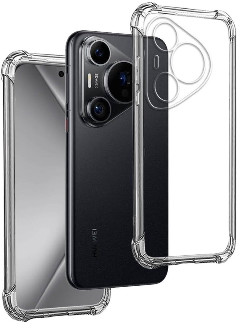 جراب متوافق مع هاتف Huawei Pura P70، غطاء سيليكون شفاف TPU Gorilla Anti-Smash Protector بزوايا كاميرا مقاومة للصدمات - شفاف - Image 5