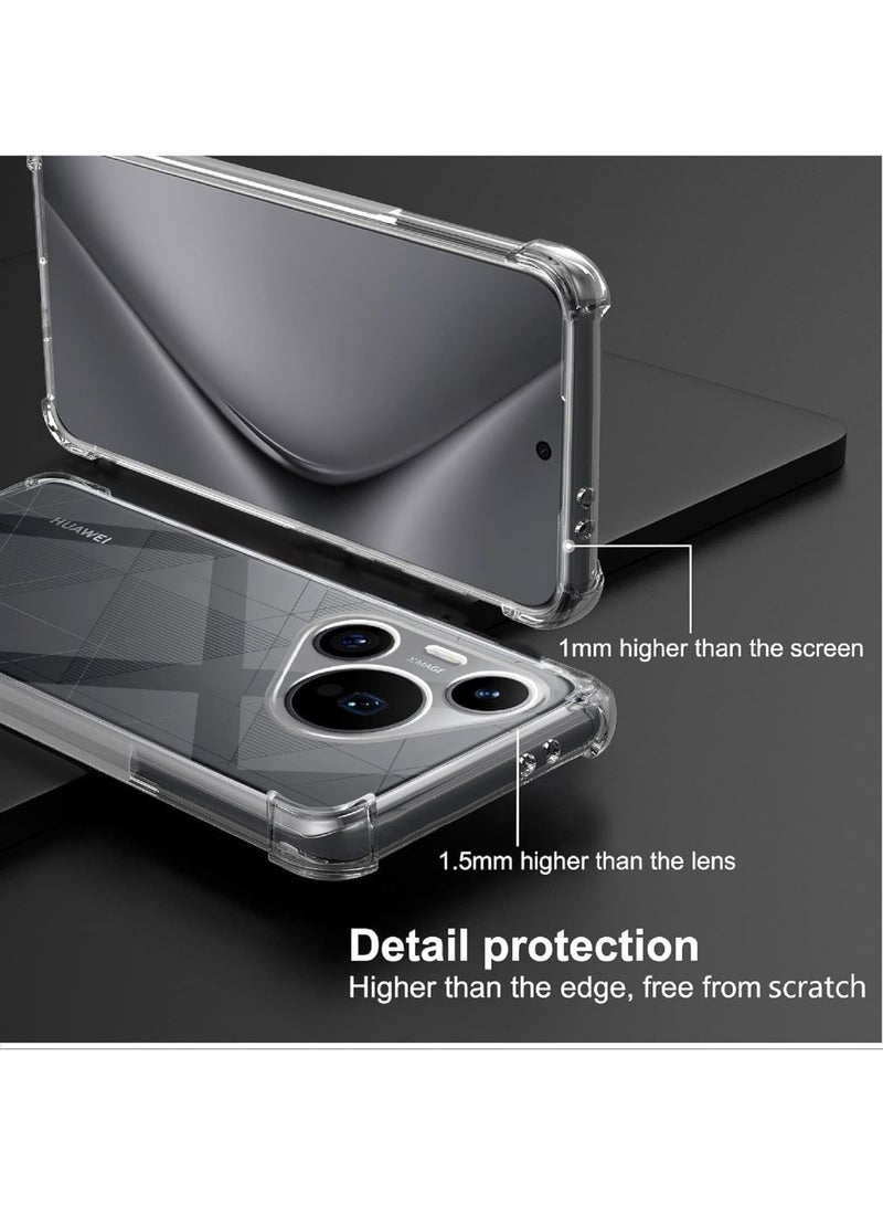 جراب متوافق مع هاتف Huawei Pura P70، غطاء سيليكون شفاف TPU Gorilla Anti-Smash Protector بزوايا كاميرا مقاومة للصدمات - شفاف - Image 2