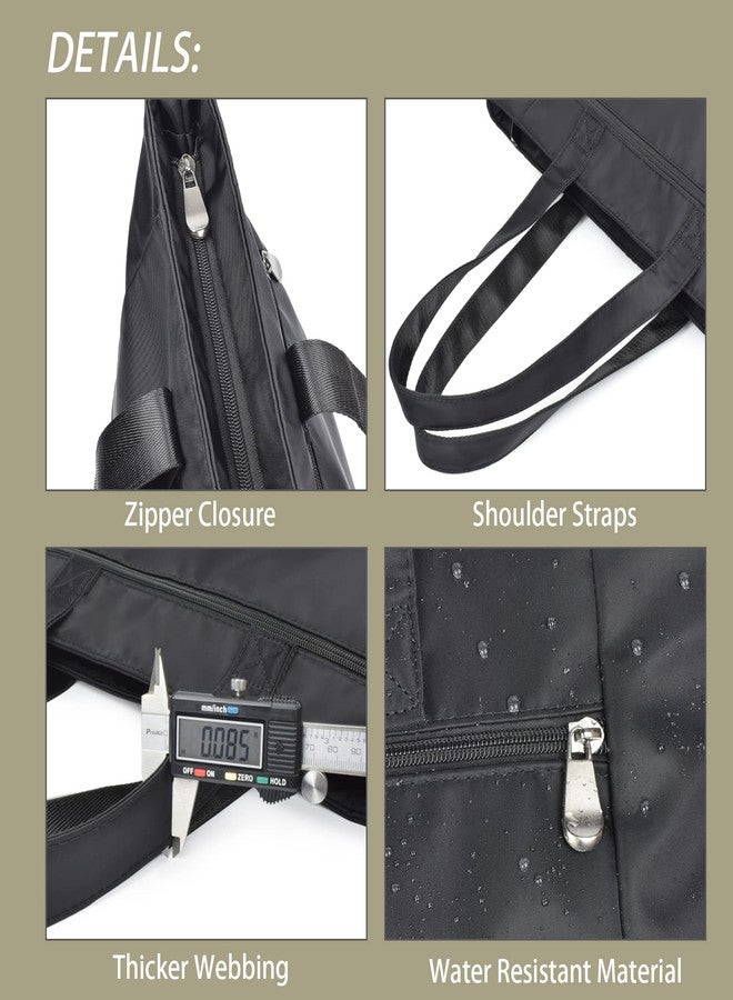 CLOUDMUSIC حقيبة كتف CLOUDMUSIC للنساء العاملات والممرضات والمعلمات والرياضيات والسفر والشاطئ والتسوق والتخييم (أسود) - Image 3