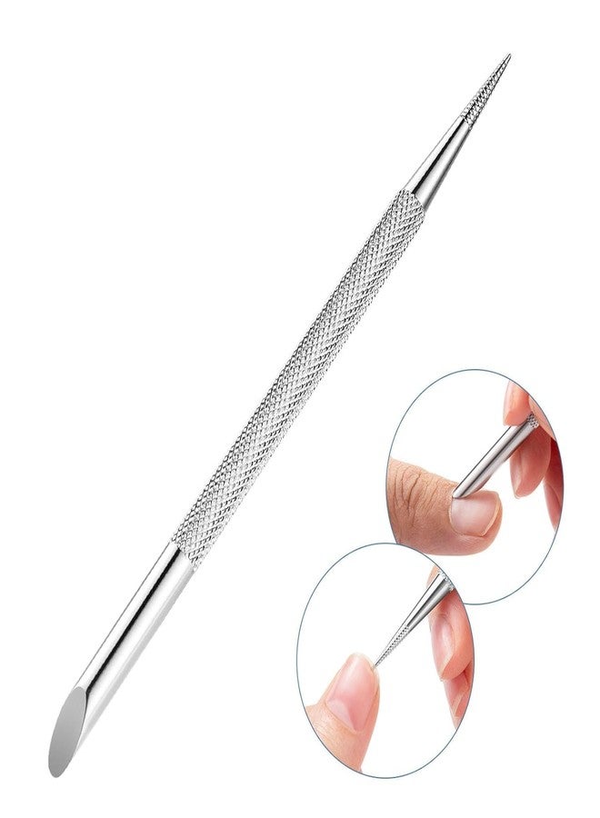 GANPUB 1Pc Stainless Steel Cuticle Pusher Nail Dotting Pen Nail Care Tool, Double Ended Manicure Stick Cuticle Remover Cleaner, Cuticle Pusher Sticks Glass Cuticle Pusher Cuticle Tools（Silver 12 cm long） - Image 2