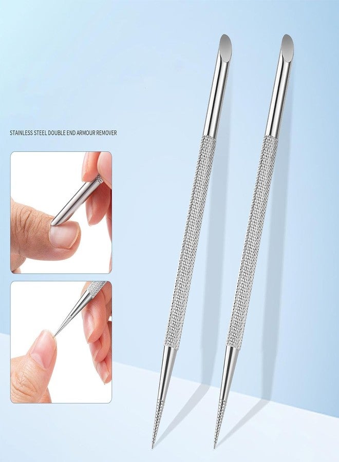 GANPUB 1Pc Stainless Steel Cuticle Pusher Nail Dotting Pen Nail Care Tool, Double Ended Manicure Stick Cuticle Remover Cleaner, Cuticle Pusher Sticks Glass Cuticle Pusher Cuticle Tools（Silver 12 cm long） - Image 3