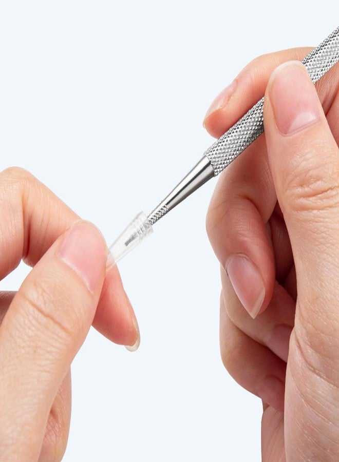 GANPUB 1Pc Stainless Steel Cuticle Pusher Nail Dotting Pen Nail Care Tool, Double Ended Manicure Stick Cuticle Remover Cleaner, Cuticle Pusher Sticks Glass Cuticle Pusher Cuticle Tools（Silver 12 cm long） - Image 5