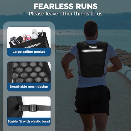 Katroiy Running Hydration Vest, Adjustable Chest Straps Running Vest for Women Men with 500ml Soft Flask, Lightweight Runners Vest Women for Hiking Trail Running Cycling Race Marathon - Image 5