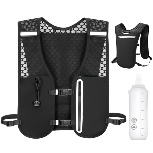 Katroiy Running Hydration Vest, Adjustable Chest Straps Running Vest for Women Men with 500ml Soft Flask, Lightweight Runners Vest Women for Hiking Trail Running Cycling Race Marathon - Image 1