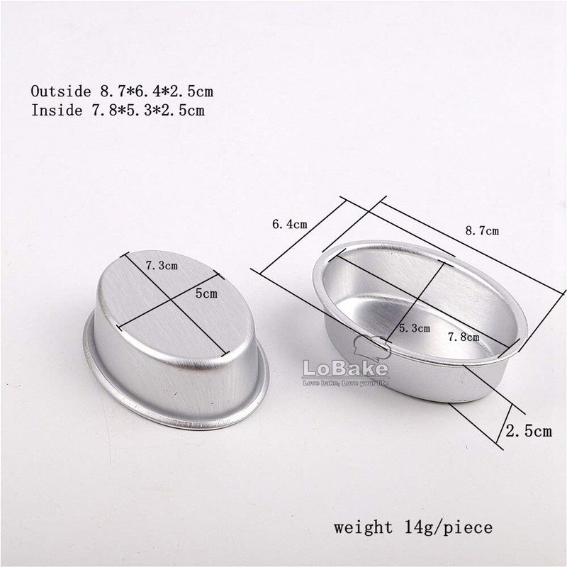 LoBake 10pcs mini size oval egg shape aluminium alloy metal cheese pan cake mold bread mould tart holder pudding jelly tin DIY bakery D00 - Image 2