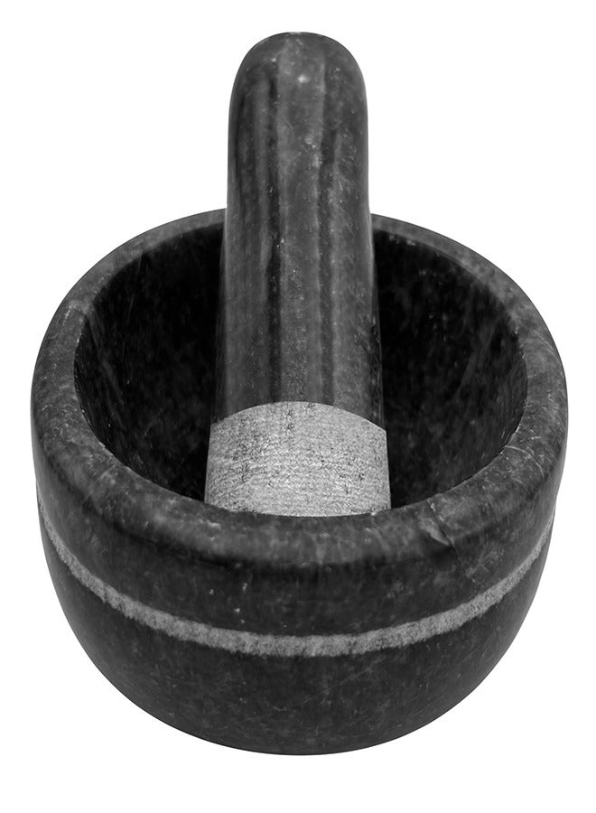 Lion Midnight Gray Premium Marble Mortar and Pestle Set – Silky Smooth Finish, Medium Size (10 cm x 7 cm Mortar, 10 cm Pestle), Deep Design, Heavy-Duty, Non-Porous, Handcrafted for Efficient Grinding (170 ml) - Image 3