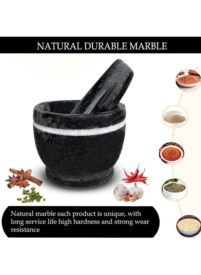 Lion Midnight Gray Premium Marble Mortar and Pestle Set – Silky Smooth Finish, Medium Size (10 cm x 7 cm Mortar, 10 cm Pestle), Deep Design, Heavy-Duty, Non-Porous, Handcrafted for Efficient Grinding (170 ml) - Image 5