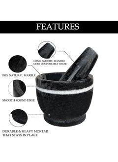 Midnight Gray Premium Marble Mortar and Pestle Set – Silky Smooth Finish, Medium Size (10 cm x 7 cm Mortar, 10 cm Pestle), Deep Design, Heavy-Duty, Non-Porous, Handcrafted for Efficient Grinding (170 ml) - pzsku/ZC0A6EA016C52D5A106DAZ/45/_/1738223068/f68403e3-6dec-47e0-8728-fd01107a7d2d