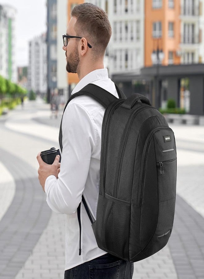 BIKROD Backpack for Men and Women, School Backpack for Teens, Black Backpack for Boys with USB Charging Port Fits 15.6 Inch Laptop, Water Resistant Travel College Bookbag - Image 5