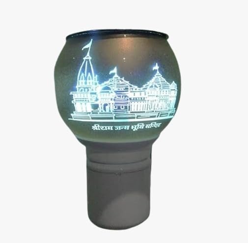 Shree Ashapura Textiles Shree ASHAPURA Ceramic Kapur Dani Electrical Camphor Diffuser Home Fragrance Essential Oil Diffuser Incense Burner Glass Kapoor Dhani Aroma Night Lamp RamMandirG  - Image 1
