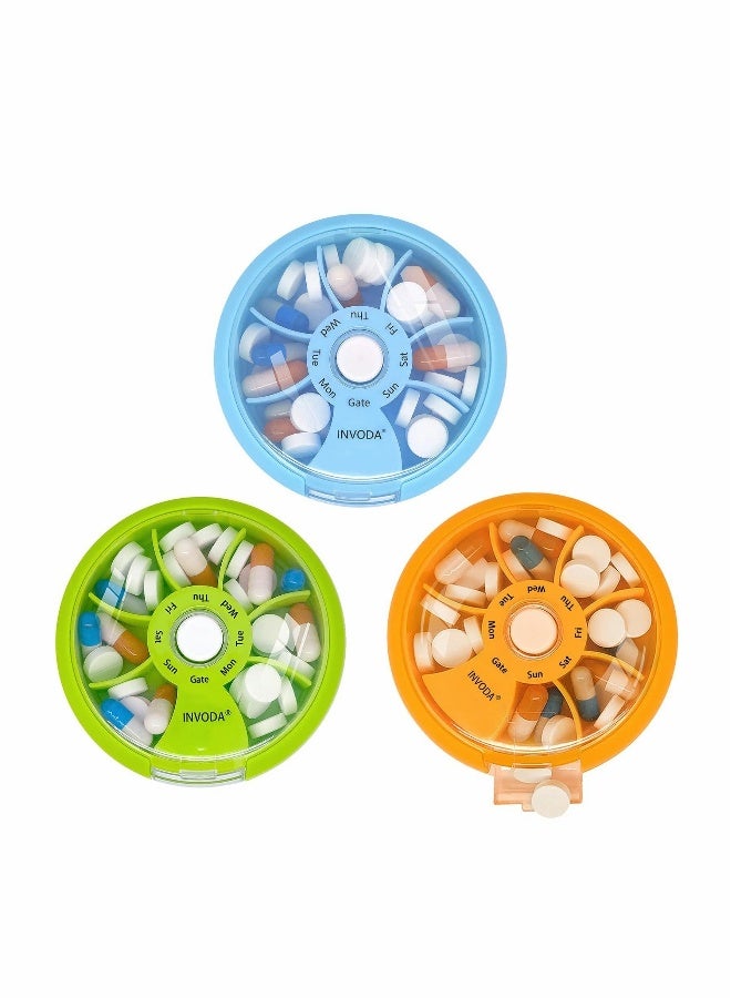 3 Piece Pill Box Medication Organizer 7 Days Travel Medication Organizer - Image 1