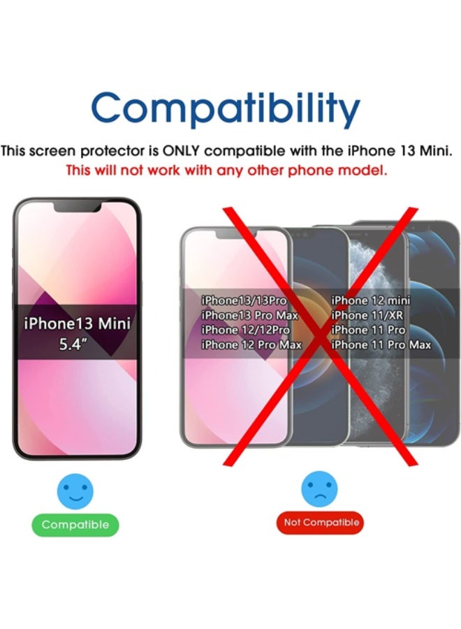 YoYoTech Apple iPhone 13 Mini 5.8 Inches 2021 Screen Protector 9H Hardness Tempered Glass Film,Bubble Free Easy Installation,Full Coverage,Anti Scratch And Touch Sensitive - Image 2
