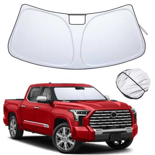 TOPINSTALL 2025 واقي شمس الزجاج الأمامي متوافق مع تويوتا تندرا 2022-2025، 310T سميك مخصص قابل للطي واقي شمس الزجاج الأمامي يحمي من الأشعة فوق البنفسجية والحرارة - Image 1