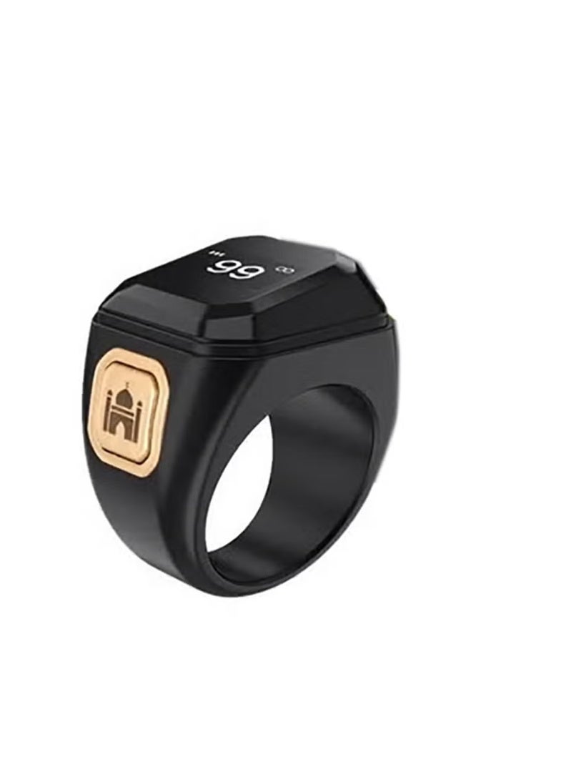 Smart Digital Tasbih Zikr Ring – Lightweight Plastic Design, LED Display, Portable Counter (Black) - Image 1