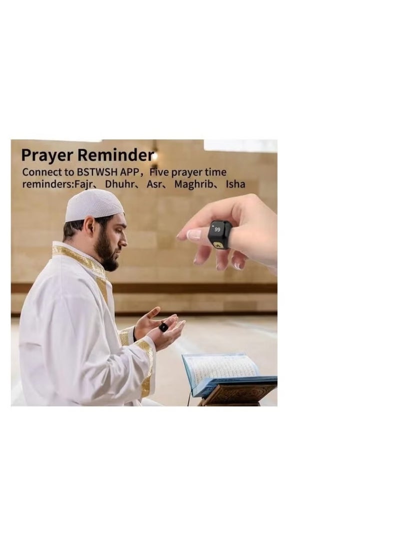 Smart Digital Tasbih Zikr Ring – Lightweight Plastic Design, LED Display, Portable Counter (Black) - Image 4