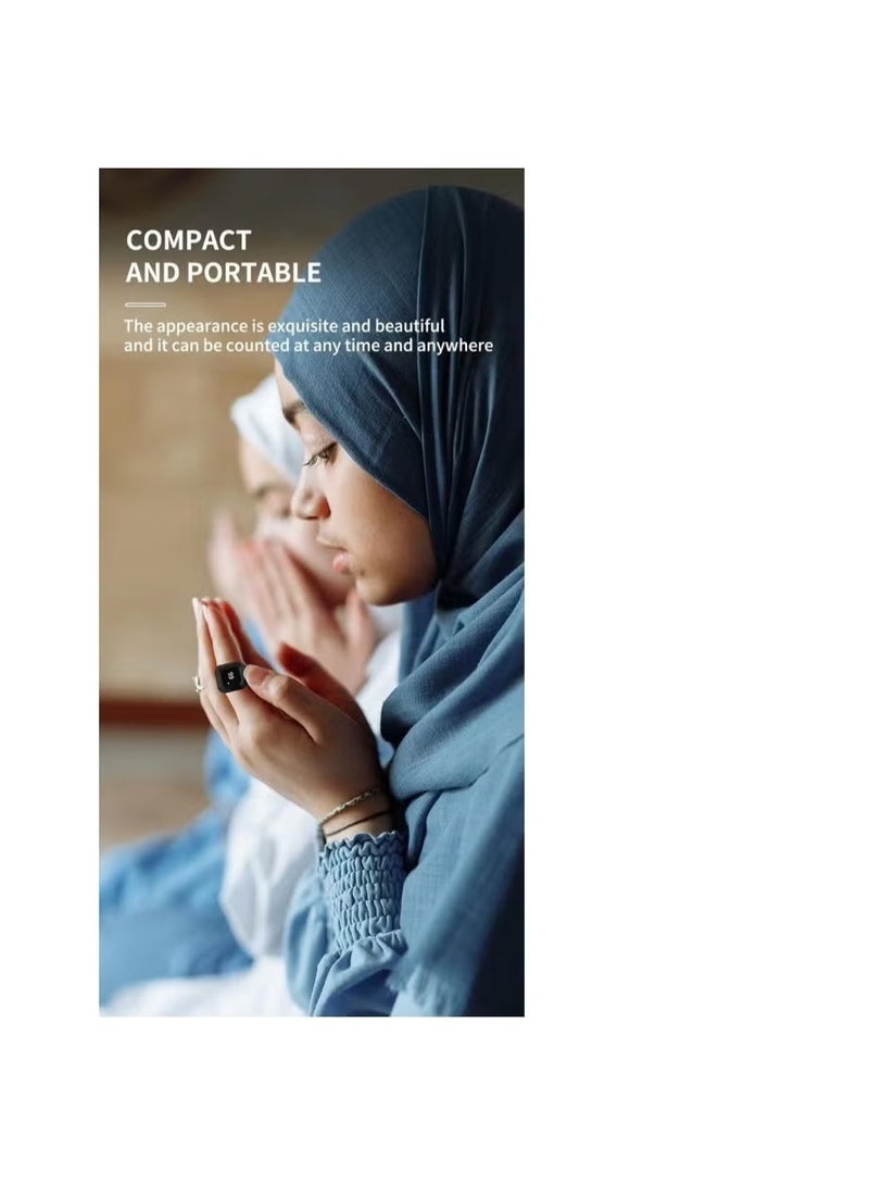 Smart Digital Tasbih Zikr Ring – Lightweight Plastic Design, LED Display, Portable Counter (Black) - Image 3