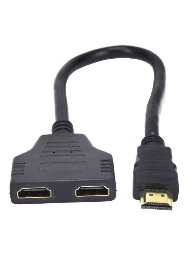 ELTRAZONE HDMI Male to HDMI Female Splitter Cable, Dual Display Adapter for HDTV, Monitor, and Projector, 1080P Full HD Video and Audio, Universal Compatibility for PC, Laptop, TV, and Gaming Console in Black  - Image 1