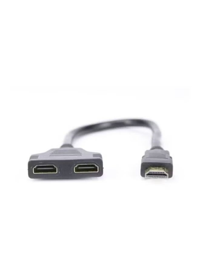 ELTRAZONE HDMI Male to HDMI Female Splitter Cable, Dual Display Adapter for HDTV, Monitor, and Projector, 1080P Full HD Video and Audio, Universal Compatibility for PC, Laptop, TV, and Gaming Console in Black  - Image 3