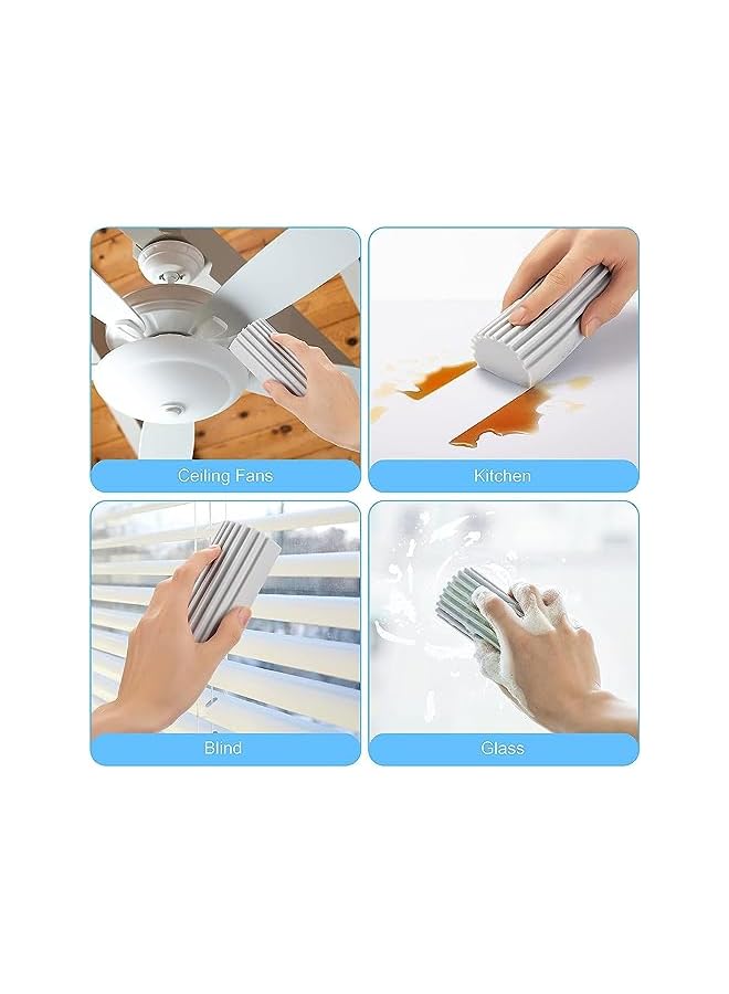 erorex 2 pcs Sponge Duster, Damp Clean Duster, Reusable Dusters Damp, For Cleaning Baseboards, Vent, Railings, adiators, Fans, Cobwebs (Grey) - Image 4