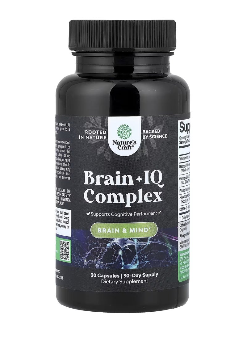 Nature's Craft Brain + IQ Complex, 30 Capsules